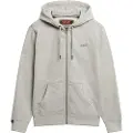 Superdry Superdrytil mænd. M2014128A Hættetrøje med lynlås og logo Essential grey (L), Casual, Grå, Bomuld