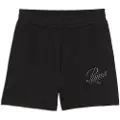Puma ESS SCRIPT 5"High-Waist Shorts Women, Clothing, Black, M