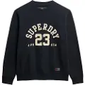 Superdry Superdrytil mænd. M2014012A Vintage Athletic navy sweatshirt (XXL), Casual, Bomuld, Blå