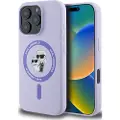 Karl Lagerfeld iPhone 16 Pro Karl Lagerfeld Karl and Choupette MagSafe cover i flydende silikone - Lilla