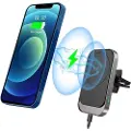 Tech-Protect CW19 magnetisk MagSafe trådløs oplader / luftventil bilholder - 15W - Sort