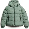 Superdry Superdrytil kvinder. W5011721A Puffer sportsjakke grøn (L), Casual, Genanvendt polister, Bæredygtig