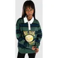 Daisy Street x Paul Frank Embroidered Varsity Rugby Sweat Langærmet t-shirt grøn