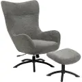 AC Design - Lænestol med skammel Lexus - Grå - Lænestole - - Homeroom