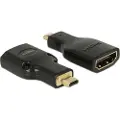DeLOCK Adapter High Speed HDMI with Ethernet - HDMI Micro-D male > HDMI-A female 4K black