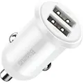 Baseus Grain Pro dobbelt USB-biloplader - 4.8A - Hvid