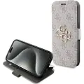GUESS iPhone 15 Pro Guess 4G Metal Logo Flip Cover - Pink