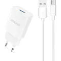 Dudao USB-oplader 2,1A med USB til USB-C-kabel