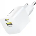 Wozinsky WWCEAC 33W GaN vægoplader med to porte - USB-A, USB-C - Hvid