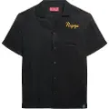 Superdry Superdrytil mænd. M4010938A Merchant Suika skjorte sort (M), Casual, Bomuld, Korte ærmer