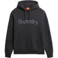 Superdry Superdrytil mænd. M2014025A Sweatshirt med hætte og Core City-logo, sort (XXL), Casual, Bomuld