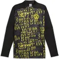 Puma Borussia Dortmund Pre-match Quarter-Zip Top Men, Clothing, Black/Faster Yellow, XXL