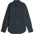 G-Star G-Startil mænd. D25176-D321-C742 Uniform Slim navy skjorte (M), Casual, Lange ærmer, Økologisk bomuld, Bæredygtig, Blå