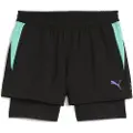 Puma INDIVIDUAL 2-in-1 Padel Shorts Women, Clothing, Black/Purple Glimmer/Aquatic, M
