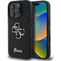 GUESS iPhone 16 Pro Guess Fixed Glitter 4G Metal Logo Cover - Sort
