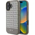 DKNY iPhone 16 DKNY Repeat Pattern Bottom Stripe Cover - MagSafe-kompatibel - Brun