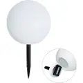 QAZQA Udendørslampe hvid 30 cm inkl. LED IP44 solcelle RGBW - Ludger