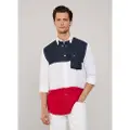 Faconnable Cl Bd Tricolor Band Skjorte Med Lange ærmer