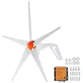 Vevor 500W vindmøllegenerator, 12V vindmøllesæt, 5-bladet vindkraftgenerator med MPPT-controller, justerbar vindretning og 2,5 m/s startvindhastighed, velegnet til hjem, gård, autocampere, både