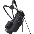 Vevor Golfvognstaske med 14-vejs organizer, topdeler, 35” 11 lommer, premium vogntaske med stativ, slidstærke golftasker med håndtag, støvdæksel og aftagelig dobbeltrem til mænd og kvinder, sort/hvid