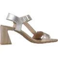 Hispanitas Hispanitastil kvinder. CHV253958 Sølvfarvede Miami lædersandaler (39), Sølvfarvet, 3-5 cm, Velcro, Casual, Party