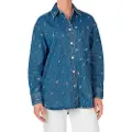 Pepe Jeans Pepe Jeanstil kvinder. PL305040 Overshirt blå (S), Casual, Bomuld, Denim, Lange ærmer