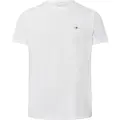 Gant Ganttil mænd. 2013033 Hvid pique T-shirt (3XL), Casual, Bomuld, Korte ærmer