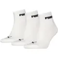 Puma Unisex Quarter Socks 3 pack, Clothing, White, 35-38