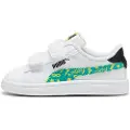 Puma Smash 3.0 Masked Hero Toddlers'Sneakers, Shoes, White/Sparkling Green/Lime Sheen, 21