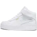 Puma Carina Street Mid Women's Sneakers, Shoes, White/Gold, 36