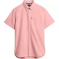 Superdry Superdrytil mænd. M4010944A Pink kortærmet oxfordskjorte (L), Casual, Korte ærmer, Økologisk bomuld, Bæredygtig