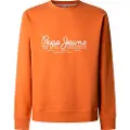 Pepe Jeans Pepe Jeanstil mænd. PM582832 Sweatshirt Dumas Crew orange (XL), Casual, Bomuld, Lange ærmer, Bæredygtig