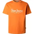 Pepe Jeans Pepe Jeanstil mænd. PM509769 Dumas orange T-shirt (S), Casual, Bomuld, Korte ærmer, Bæredygtig