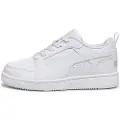 Puma Rebound V6 Lo Kids'Sneakers, Shoes, White/Cool Light Gray, 34.5