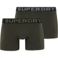Superdry Superdrytil mænd. M3110453B Pakke med 2 boxershorts Tekst grøn (L), Afslappet, Bomuld