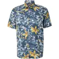 Superdry Superdrytil mænd. M4010947A Blå skjorte med hawaii-print (XL), Casual, Modal, Korte ærmer