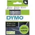 Dymo Tape D1 12mm Hvid/gennemsigtig
