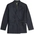 G-Star G-Startil kvinder. D25284-D721-G789 Justerbar nålestribet jakke navy (M), Casual, Genanvendt polister, Bæredygtig, Blå