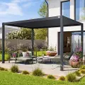 PRIMEYARD 3x4m Pergola, lameltag, antracitgrå