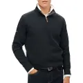 Superdry Superdrytil mænd. M2014078A Piqué-sweatshirt med halv lynlås Core sort (XL), Casual, Bomuld