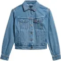 Superdry Superdrytil kvinder. W5011855A Denimjakke med blå kant (XS), Casual, Bomuld