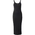Nike Maskinstrikket, tætsiddende Nike Sportswear Chill-tanktopkjole med minirib til kvinder - sort