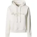Pepe Jeans Pepe Jeanstil kvinder. PL581483 Maddy sweatshirt med hætte, hvid (S), Casual, Bomuld