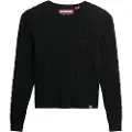 Superdry Superdrytil kvinder. W6110685A Essentials Slim pullover sort (M), Casual, Akryl, Lange ærmer