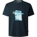 Pepe Jeans Pepe Jeanstil mænd. PM509781 Prush navy T-shirt (L), Casual, Bomuld, Korte ærmer, Blå