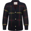 Gant Ganttil kvinder. 4805298 Cardigan med V-hals og store marineblå tern (S), Casual, Bomuld