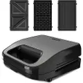 Black & Decker Sandwich Waffle 750 W sandwichgrill med 3 udskiftelige plader
