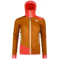 Ortovox Swisswool Col Becchei Hybrid, softshell jakke, dame, orange