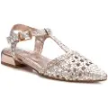 Carmela Carmelatil kvinder. 16218405-PLOMO Ballerinaer i sølvfarvet læder 162184 (40), 1-3 cm, Spænder, Casual