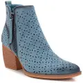 Refresh Refreshtil kvinder. 17251901-JEANS Ankelstøvler i læder 172519 blå (37), 5-8 cm, Lynlås, Casual